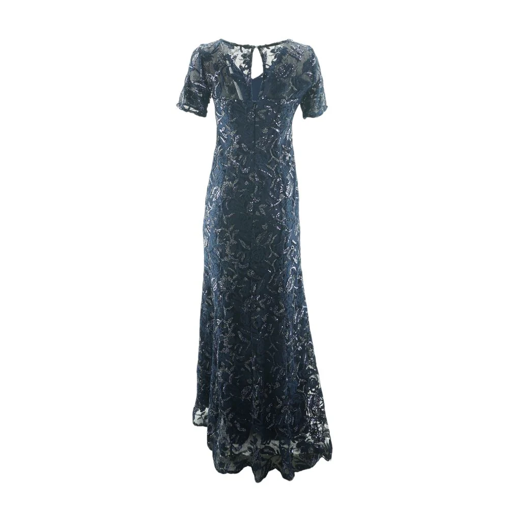 Navy Embroidery Detail Formal Maxi Dress - Image 2