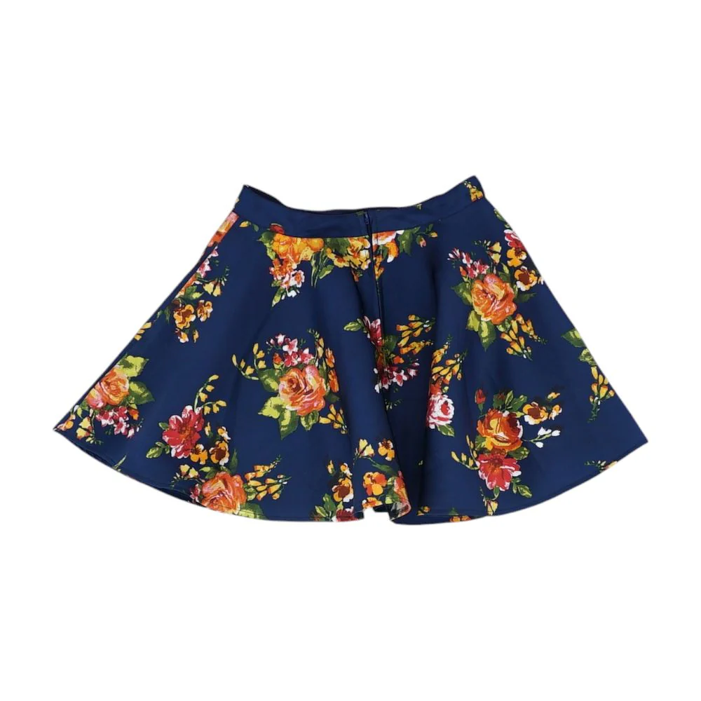 Navy Floral Mini Skirt - Image 2