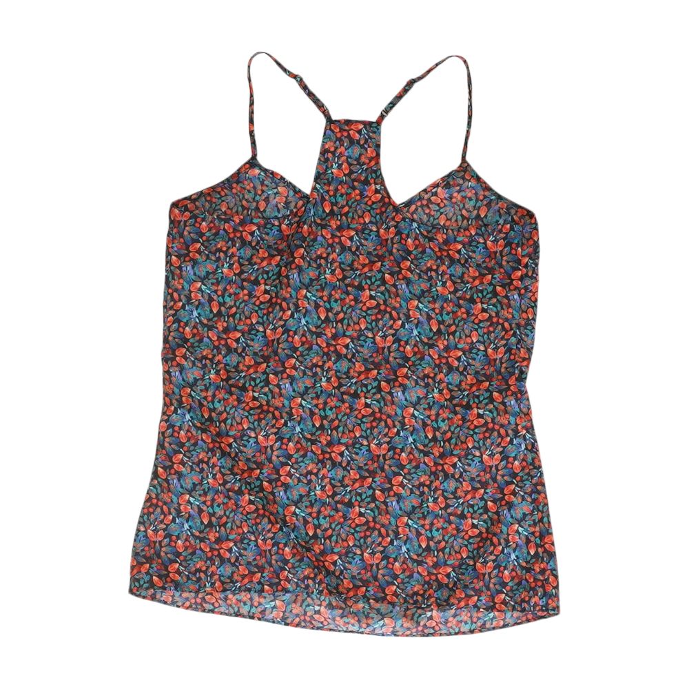 Navy Floral Sleeveless Blouse - Image 2