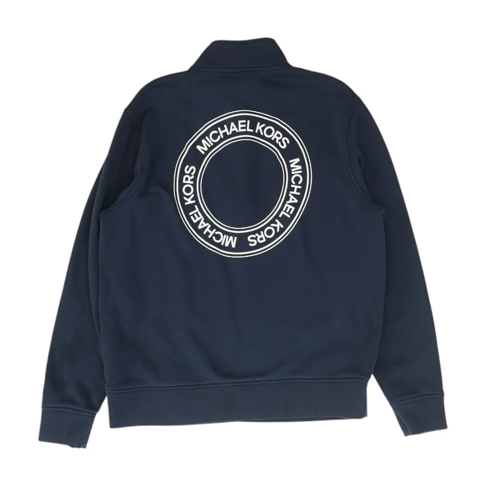 Navy Graphic 1/4 Zip Pullover - Image 2