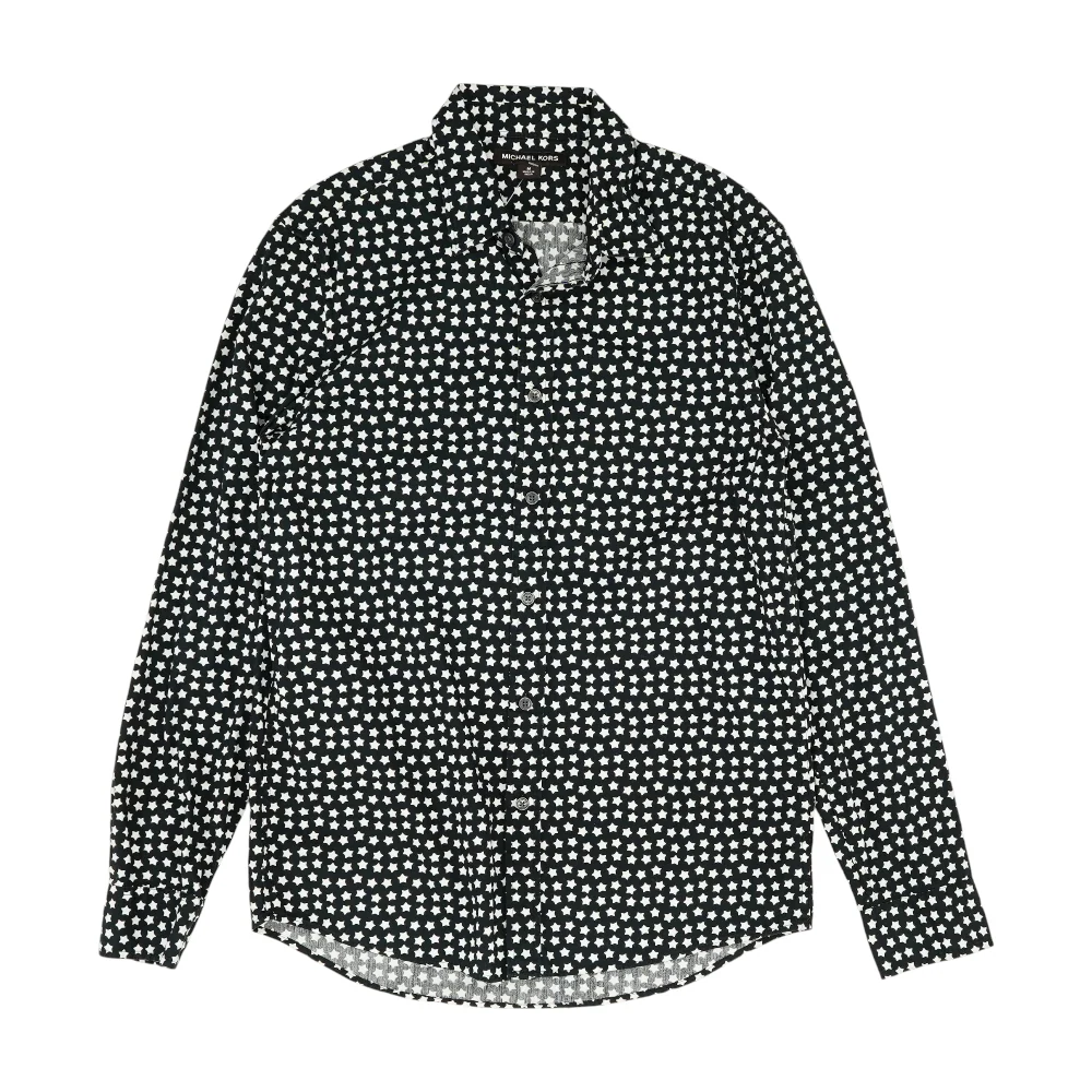 Navy Graphic Long Sleeve Button Down