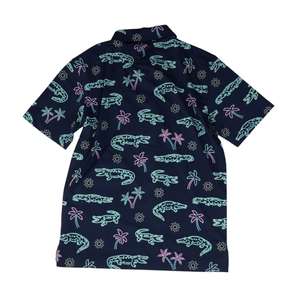 Navy Graphic Short Sleeve Polo - Image 2