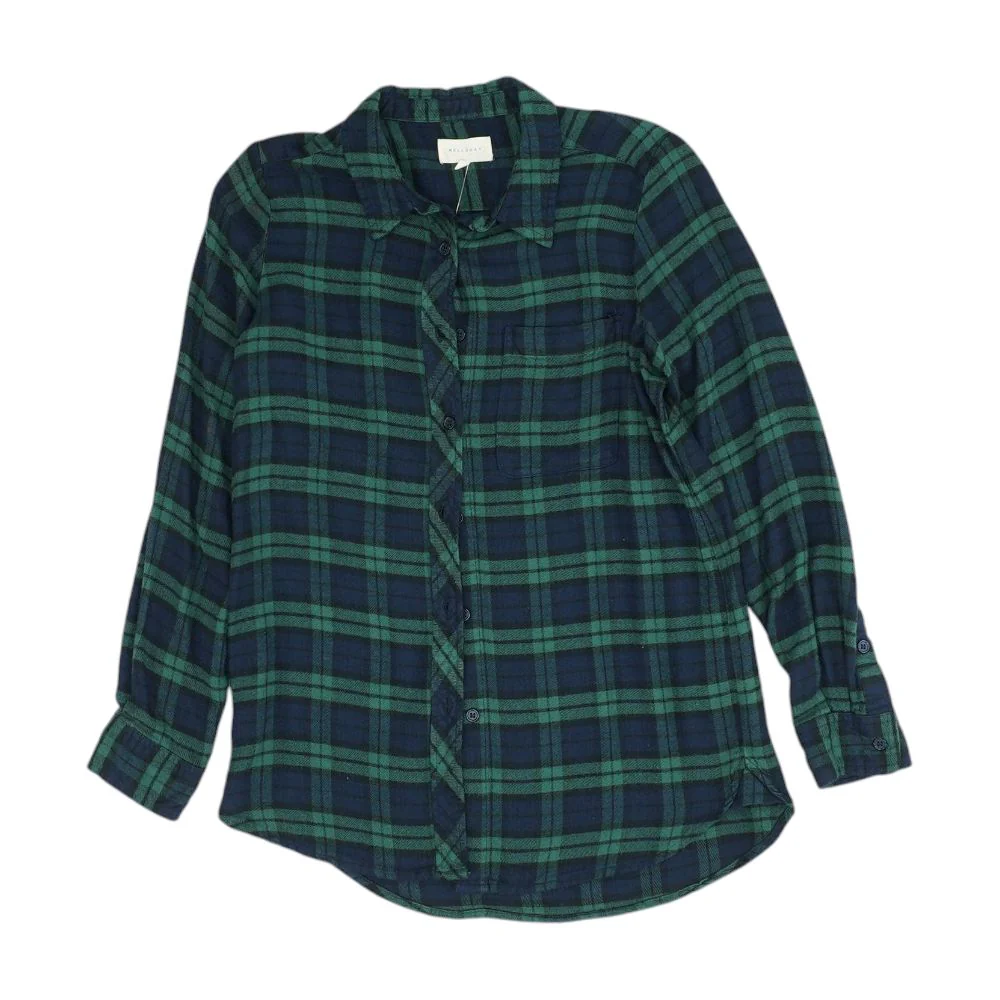 Navy Plaid Flannel Button Down
