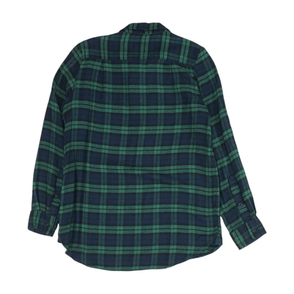 Navy Plaid Flannel Button Down - Image 2