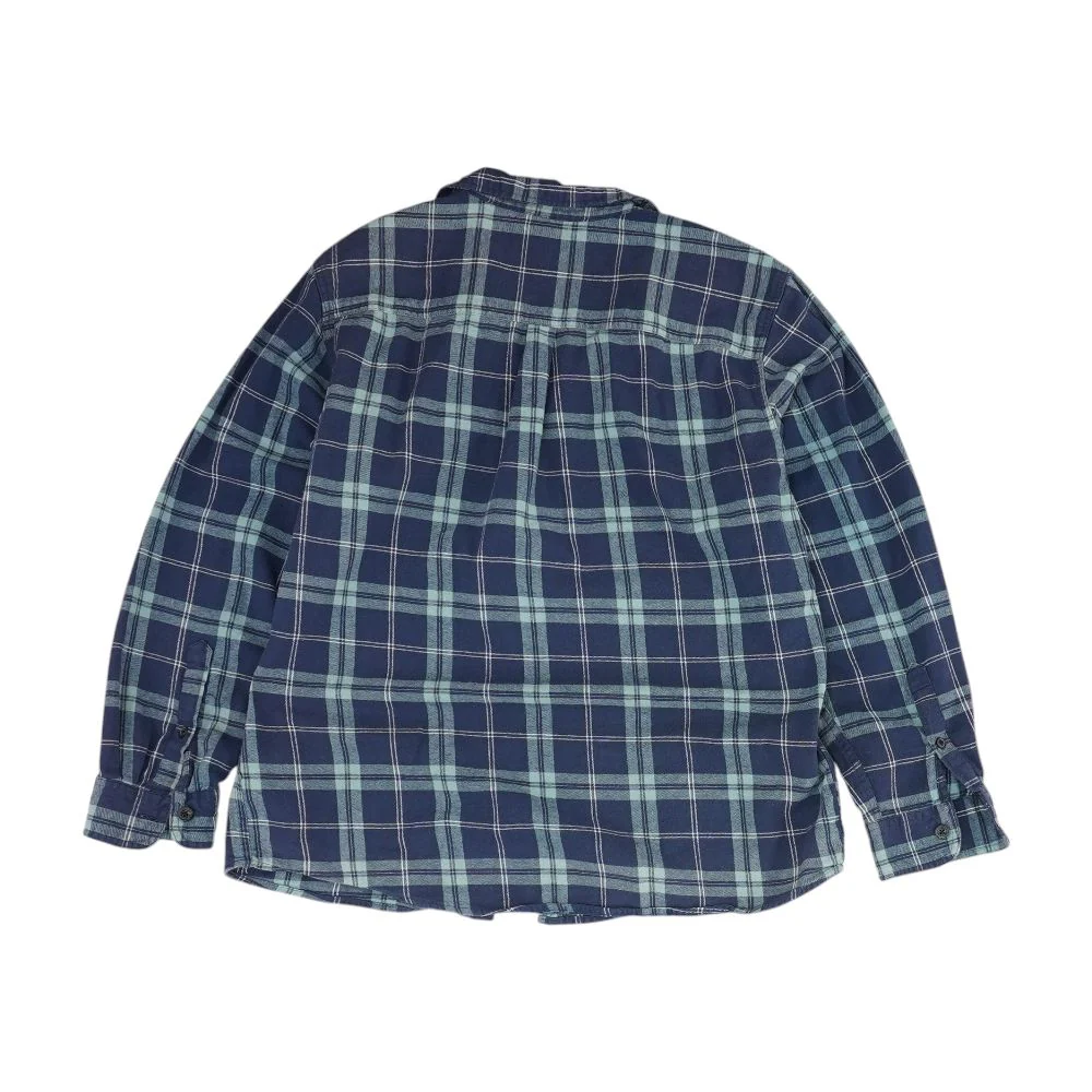 Navy Plaid Flannel Button Down - Image 2