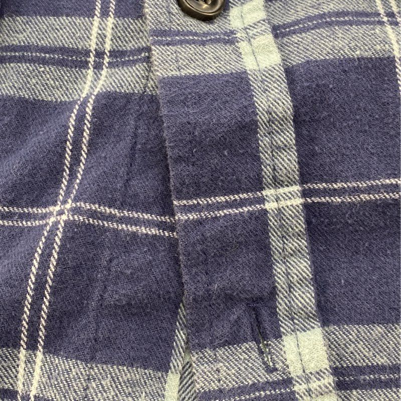 Navy Plaid Flannel Button Down - Image 3