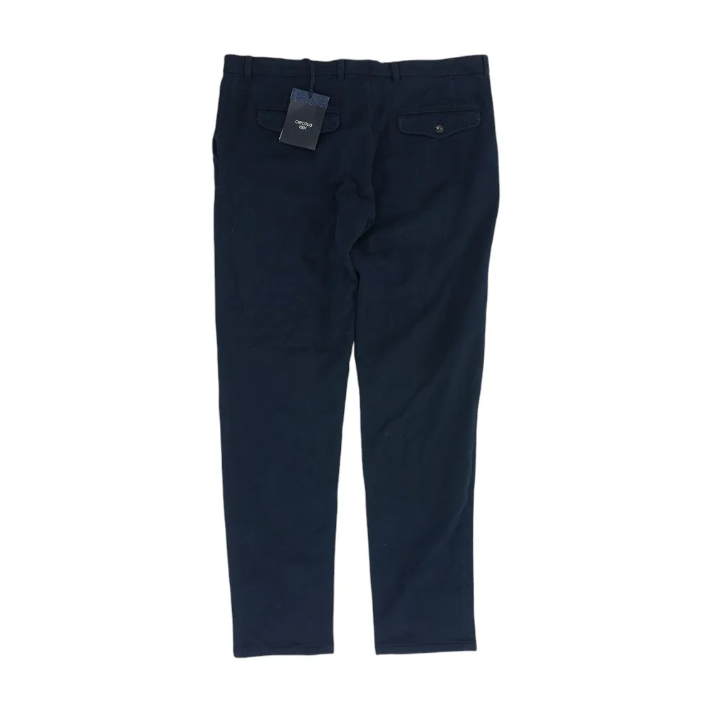 Navy Solid Casual Pants - Image 2