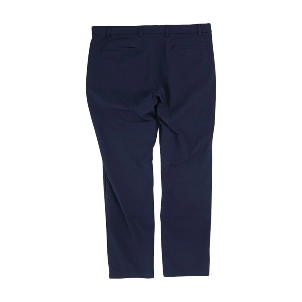 Navy Solid Casual Pants - Image 2