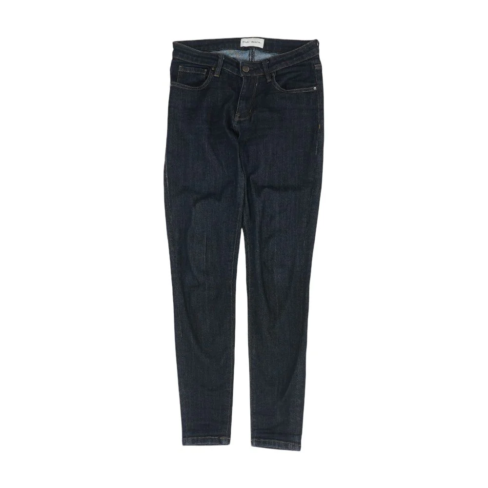 Navy Solid High Rise Skinny Leg Jeans