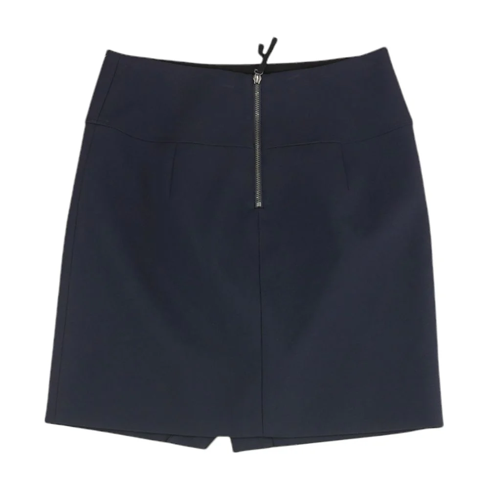 Navy Solid Mini Skirt - Image 2