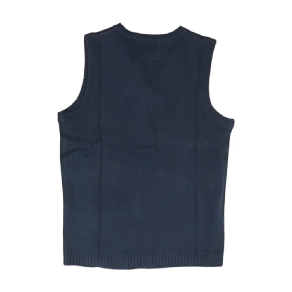 Navy Solid Vest Sweater - Image 2