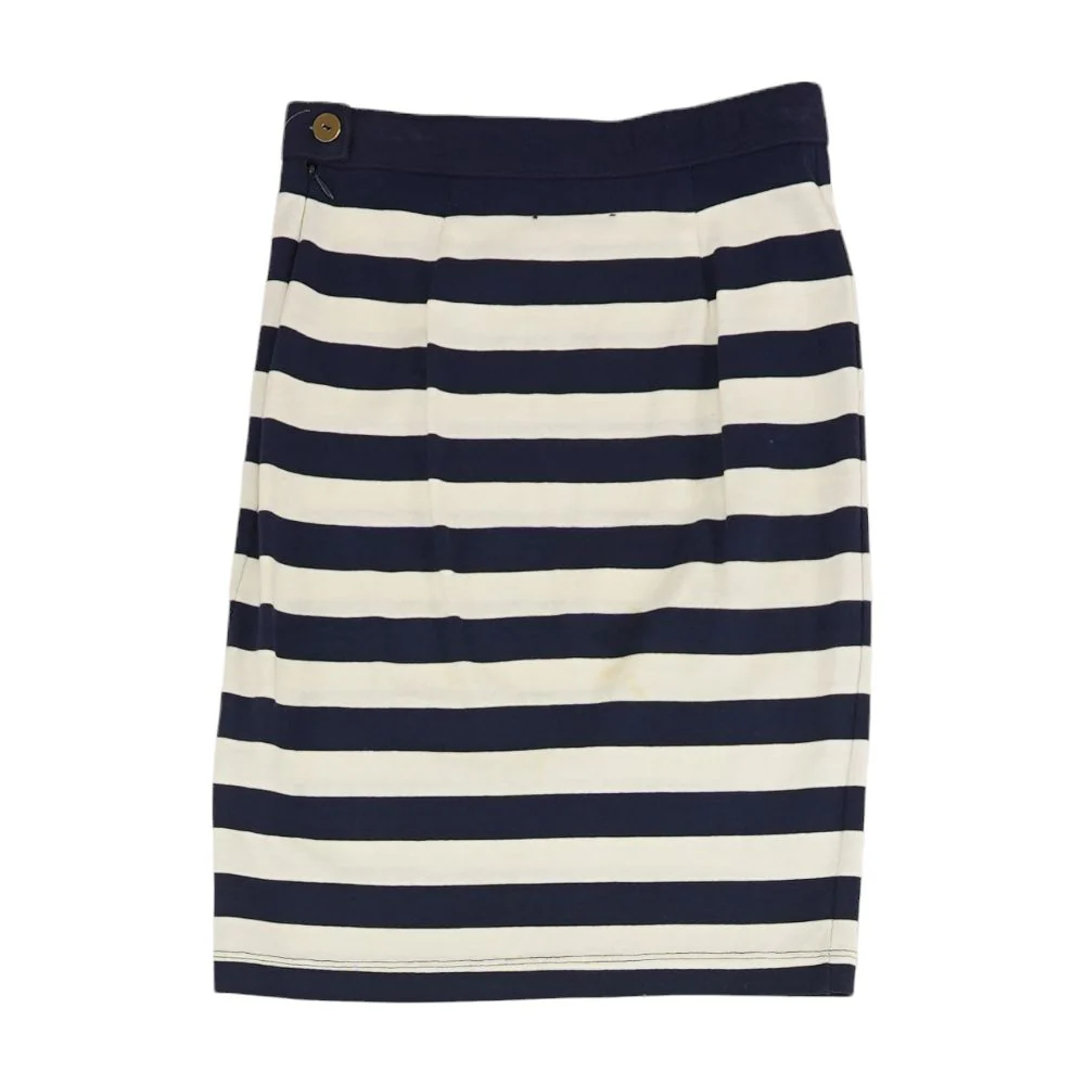Navy Striped Midi Skirt - Image 2