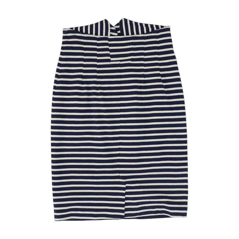 Navy Striped Midi Skirt - Image 2