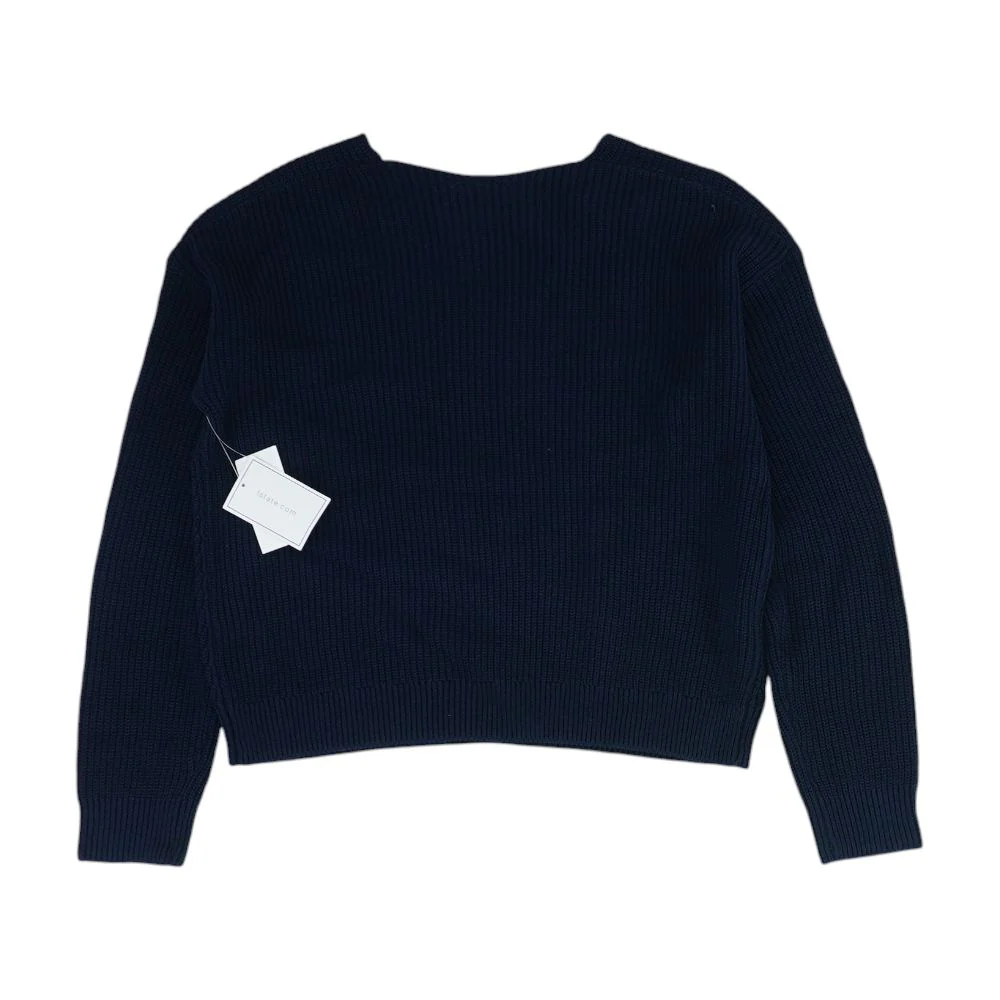 Navy V-Neck Sweater - Image 2