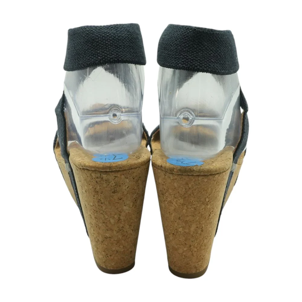 Navy Wedged Sandals - Image 2