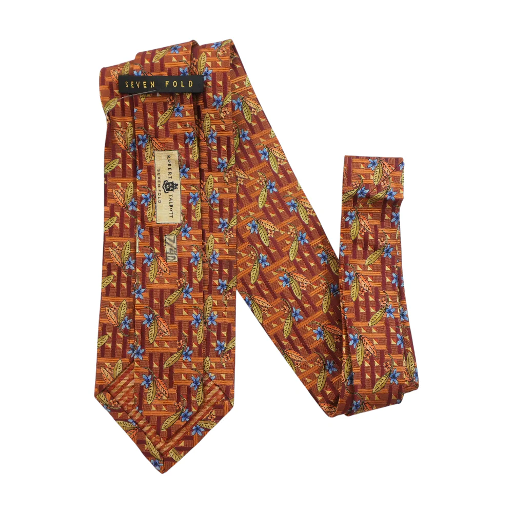 Rust Floral Neck Tie - Image 2