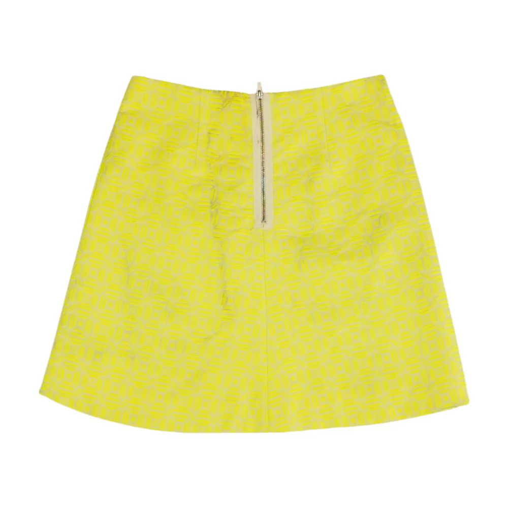 Neon Green Geometric Mini Skirt - Image 2
