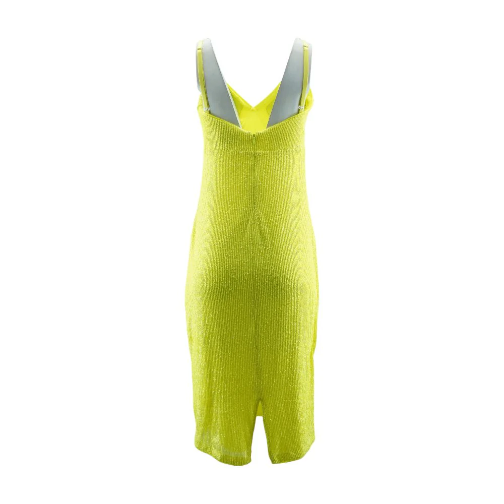 Neon Yellow Solid Midi Dress - Image 2