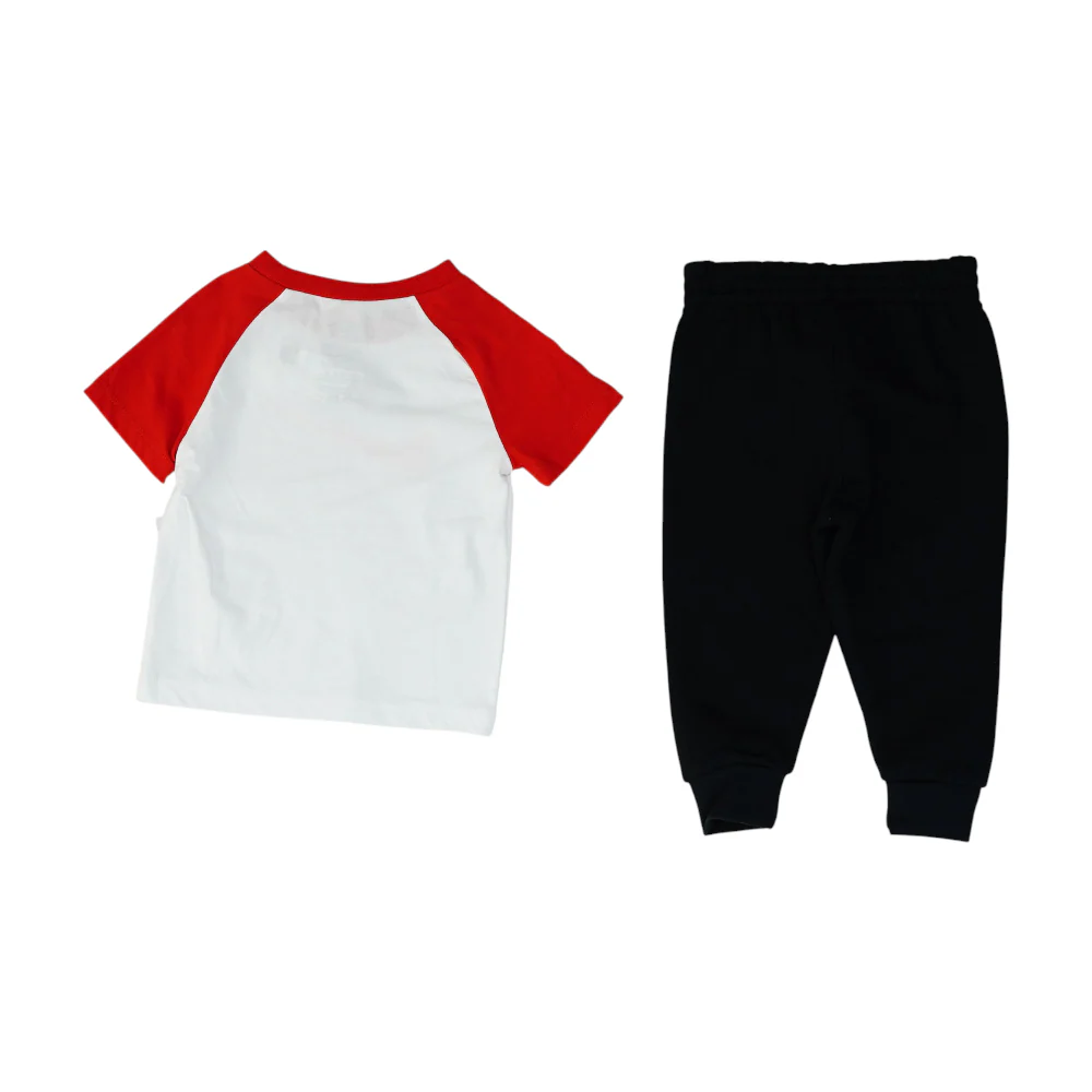 White Color Block Short Sleeve Set - Image 2