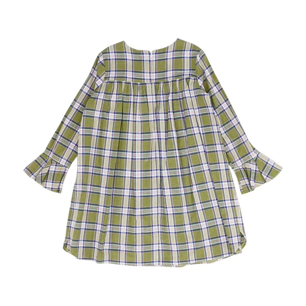 Olive Plaid Dress - Image 2