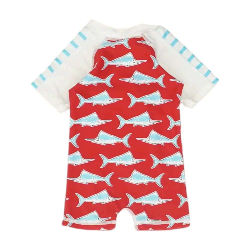 Red Color Block One-Piece - Image 2