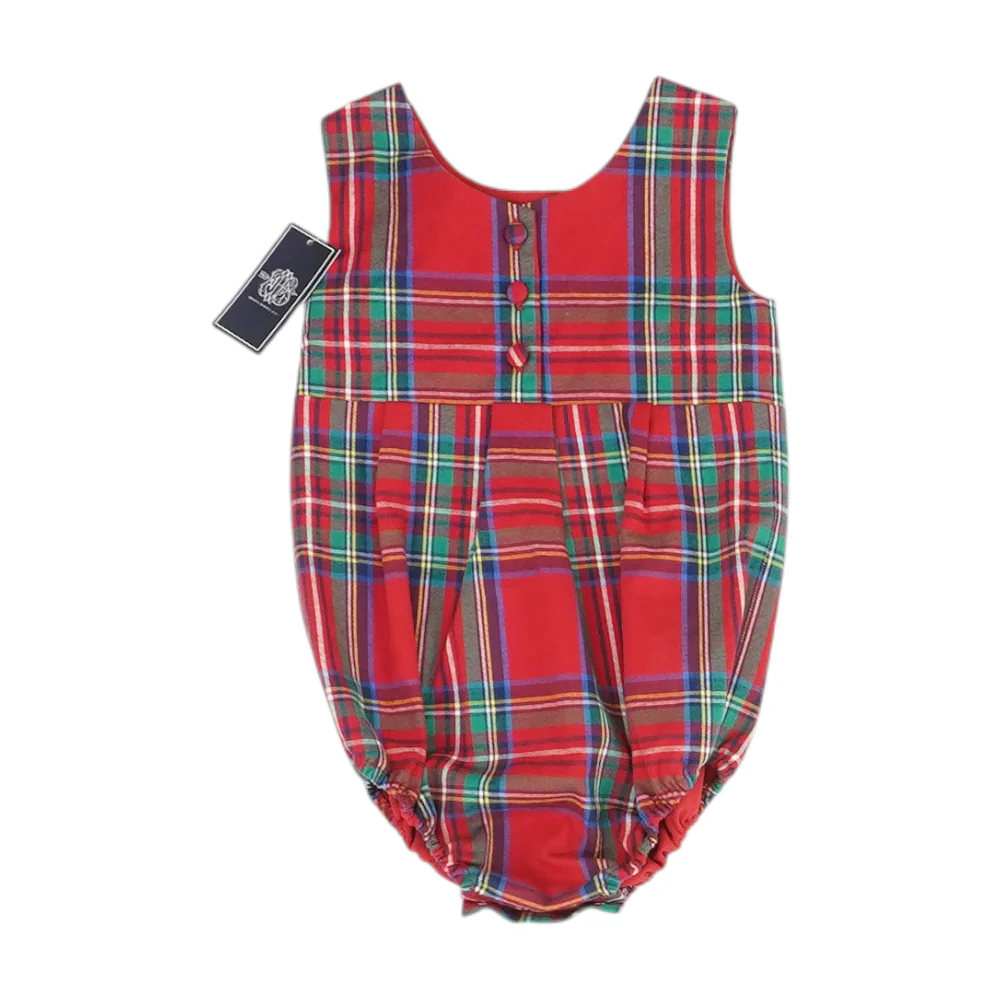Red Plaid Sleeveless One-Piece - Image 2