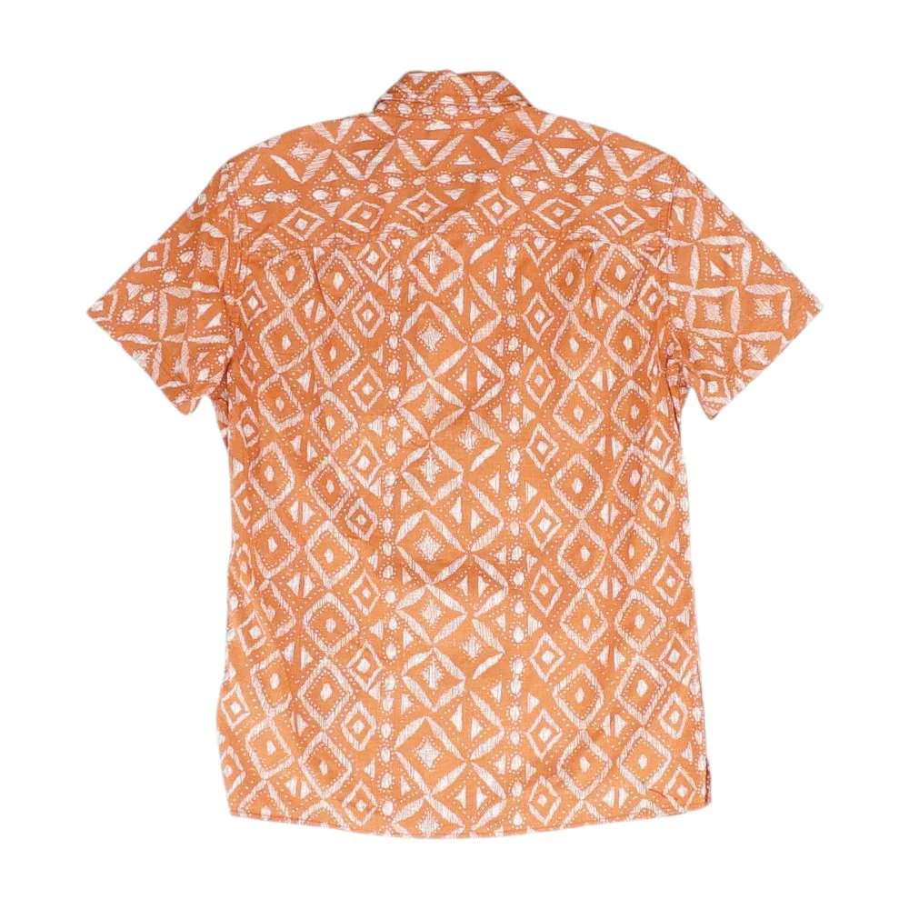 Orange Graphic Short Sleeve Button Down - Image 2