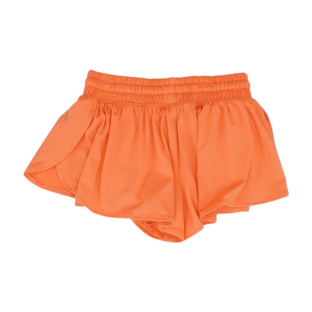 Orange Solid Active Shorts - Image 2