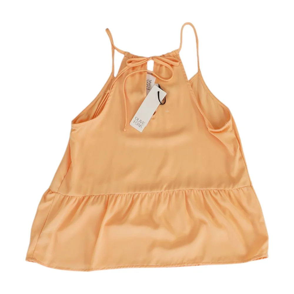 Orange Solid Sleeveless Blouse - Image 2
