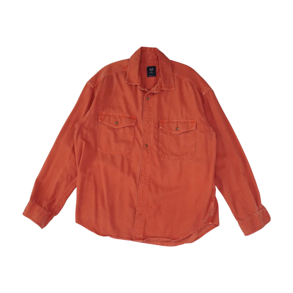 Red Solid Outdoor Button Down