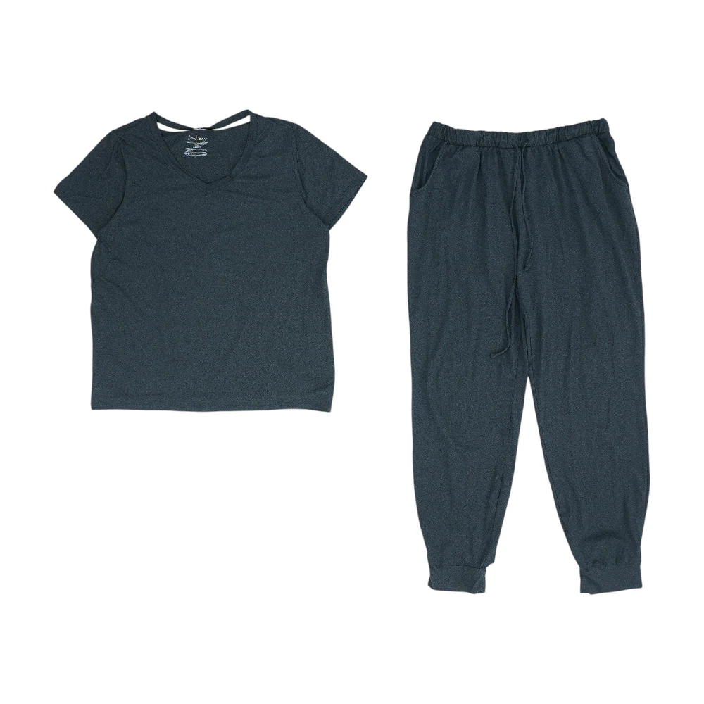 Gray Solid Pajama Set