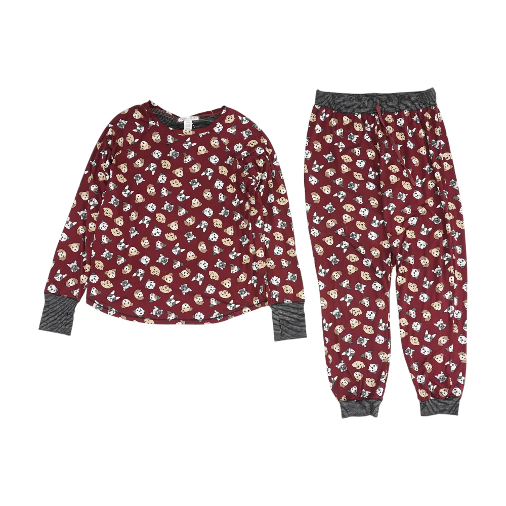 Burgundy Graphic Pajama Set