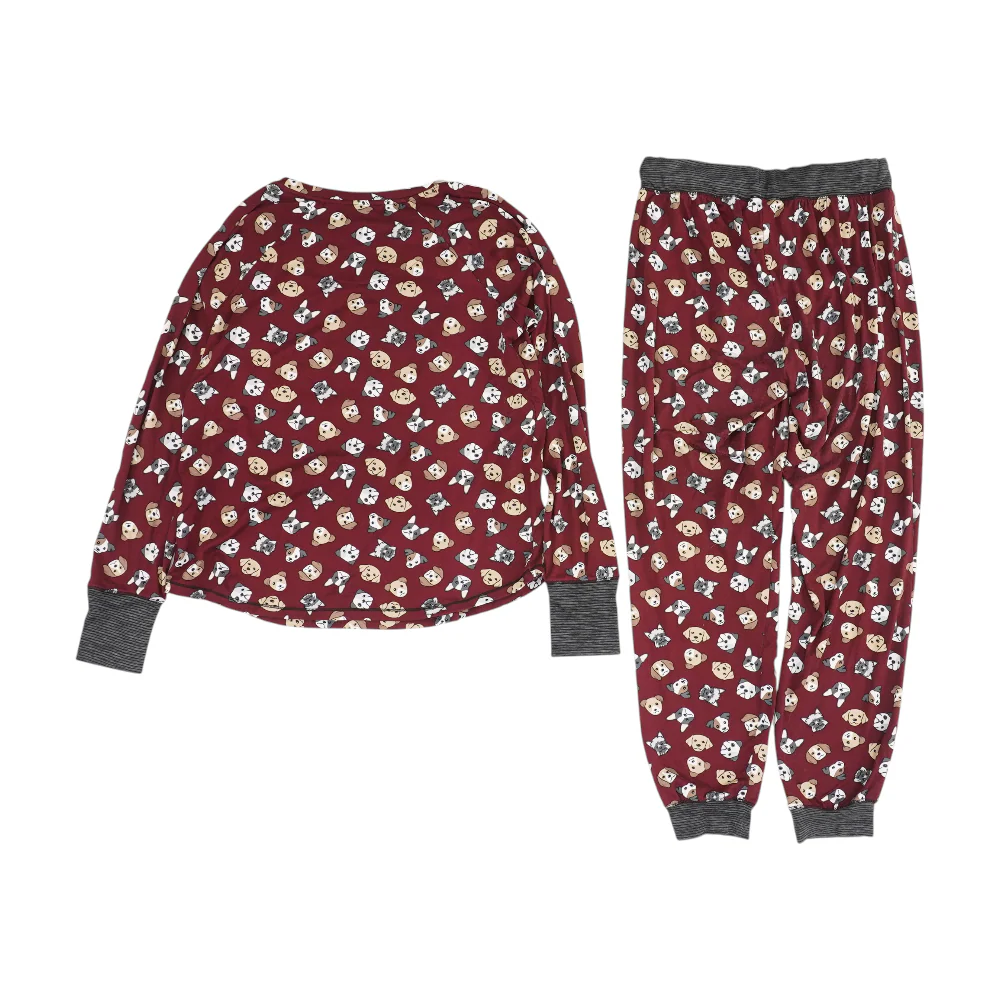 Burgundy Graphic Pajama Set - Image 2