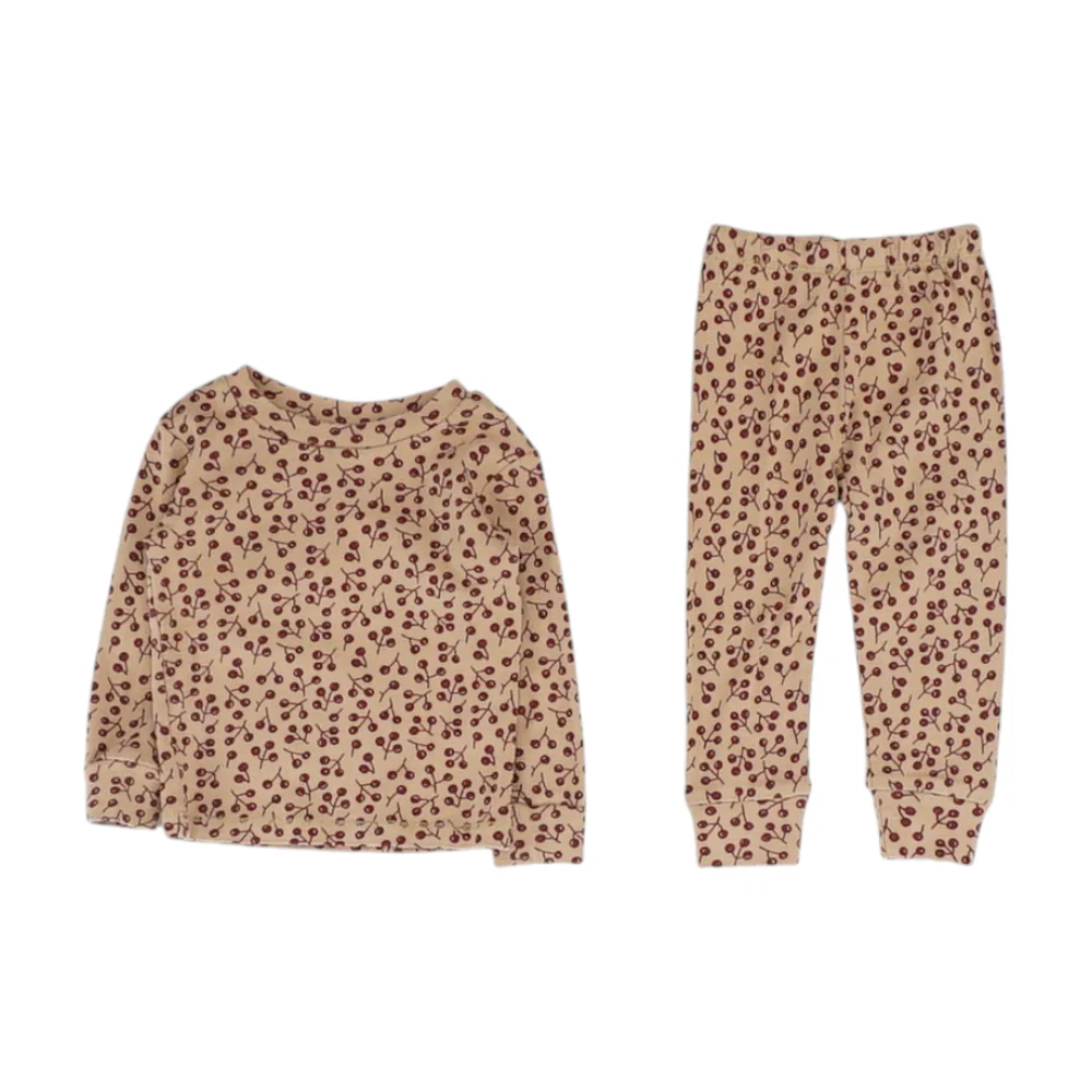 Tan Graphic Pajama Set