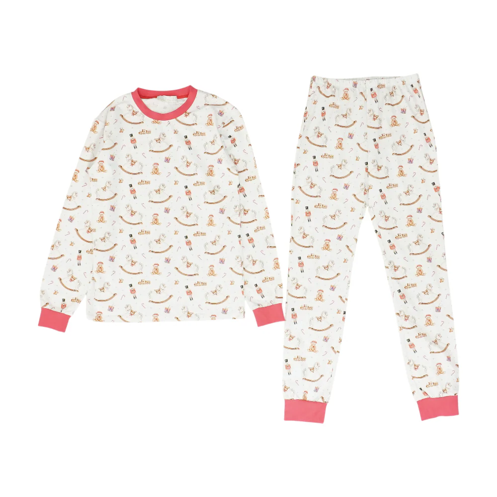 White Print Pajama Set