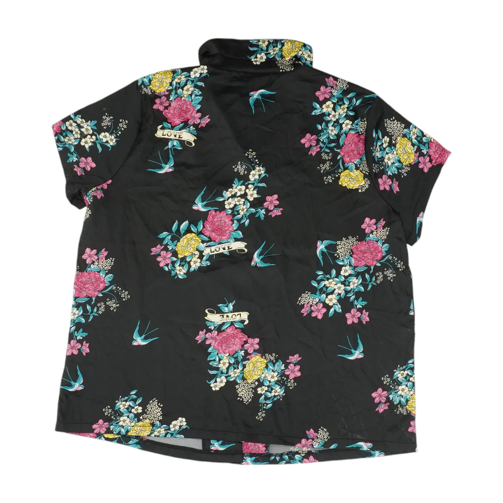 Black Floral Pajama Top - Image 2
