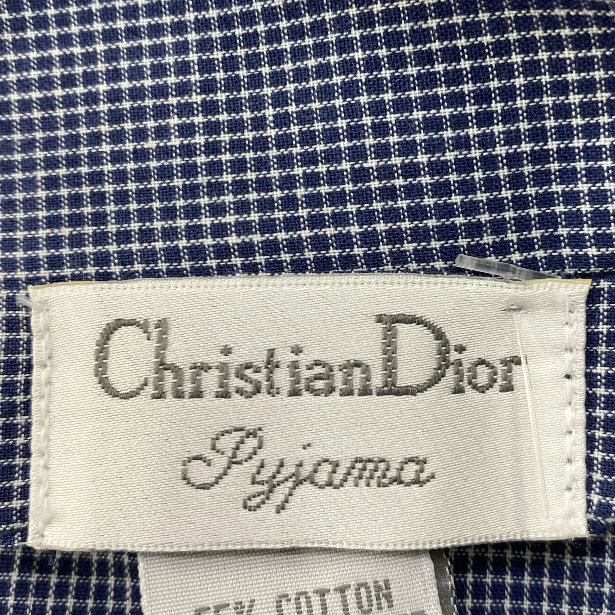 Vintage Navy Check Pajama Top - Image 3