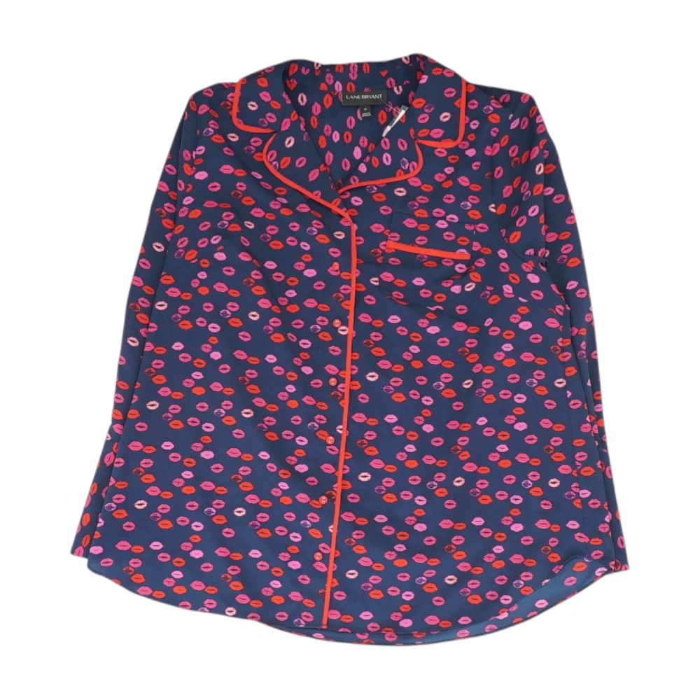 Navy Print Pajama Top