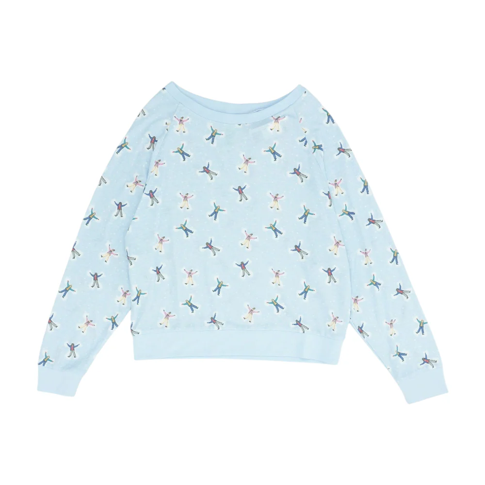 Blue Print Pajama Top