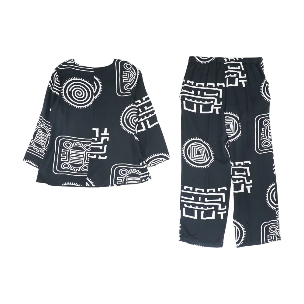 Black Abstract Pant Set - Image 2