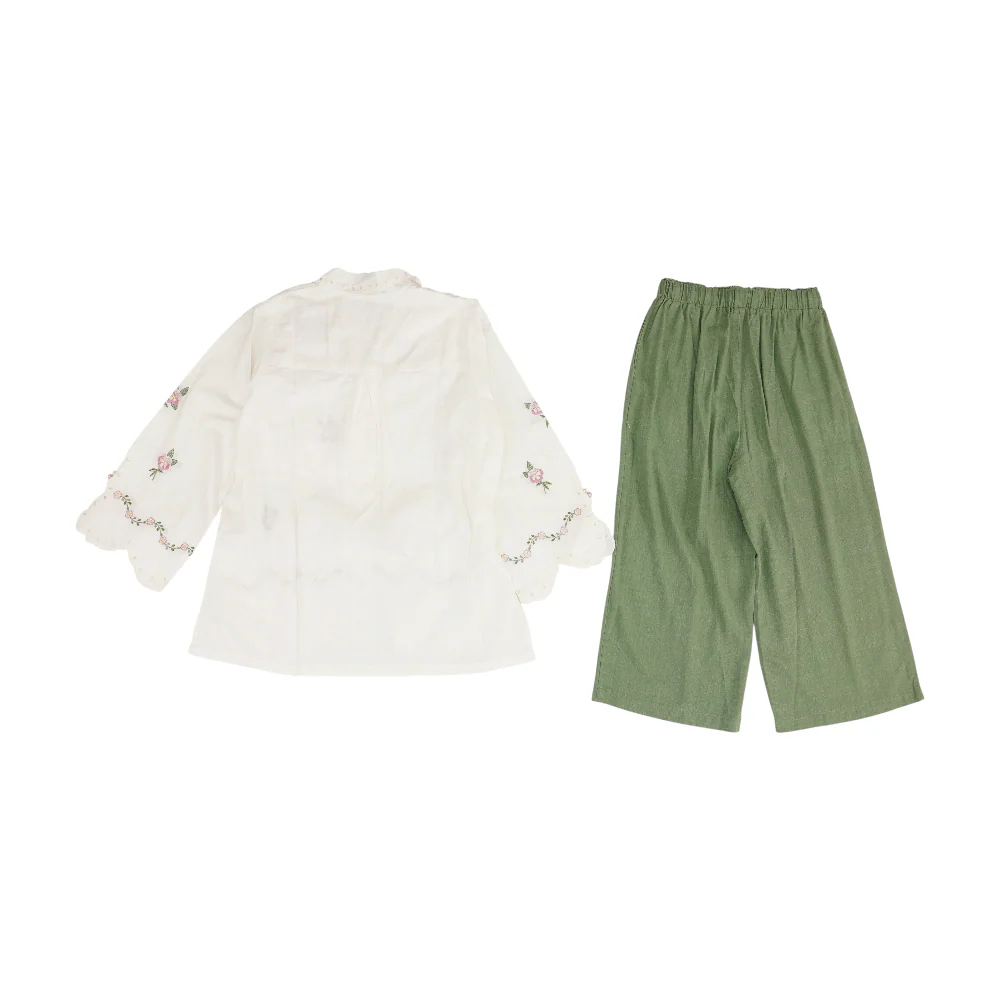 Ivory Solid Pant Set - Image 2
