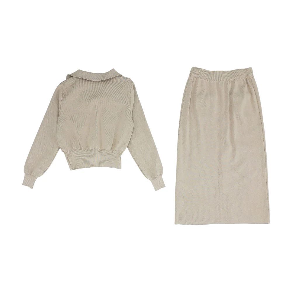 Tan Solid Pant Set - Image 2