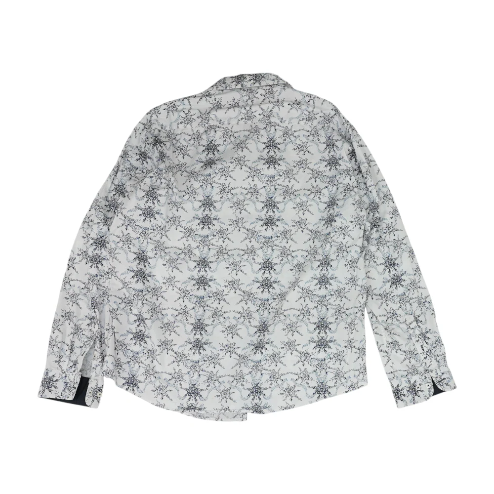 White Tall Graphic Long Sleeve Button Down - Image 2