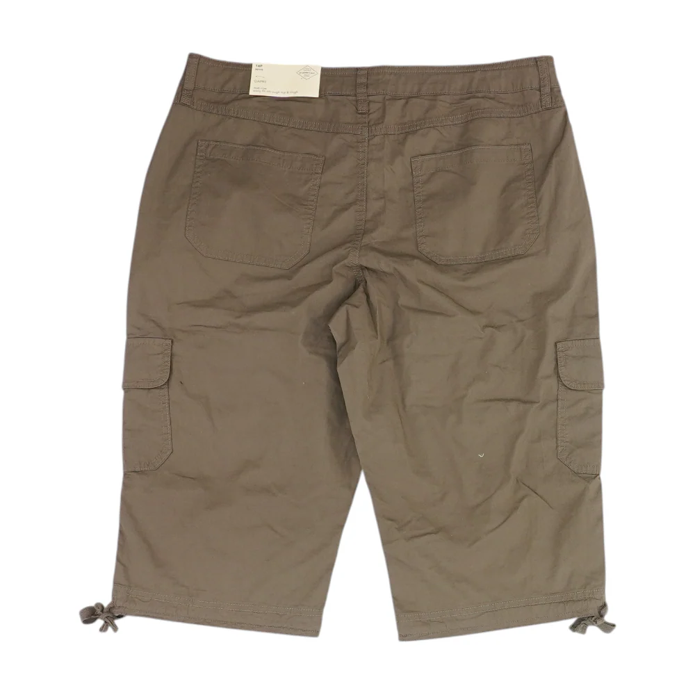 Brown Solid 5-Pocket Capris - Image 2
