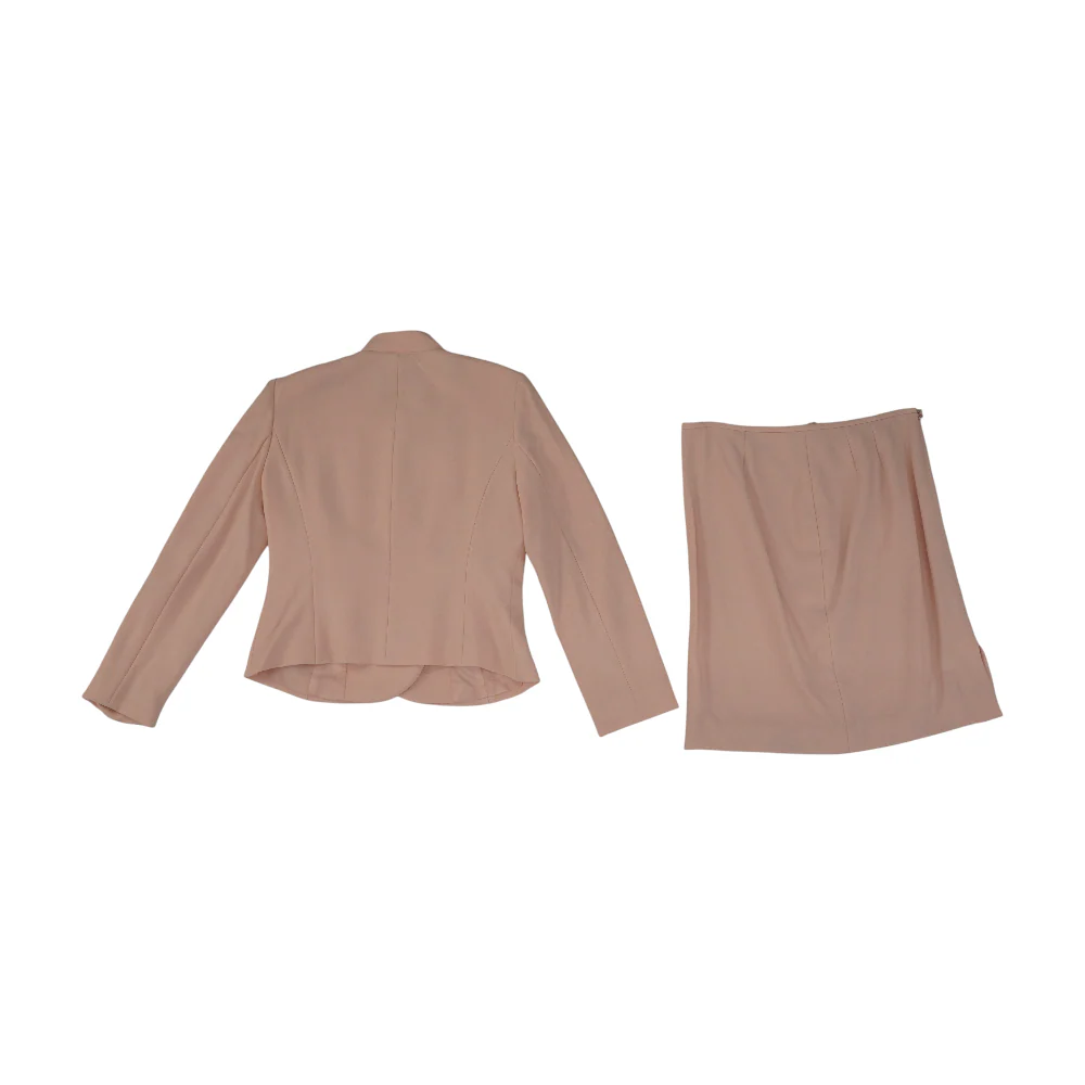 Pink Petite Solid Skirt Suit - Image 2