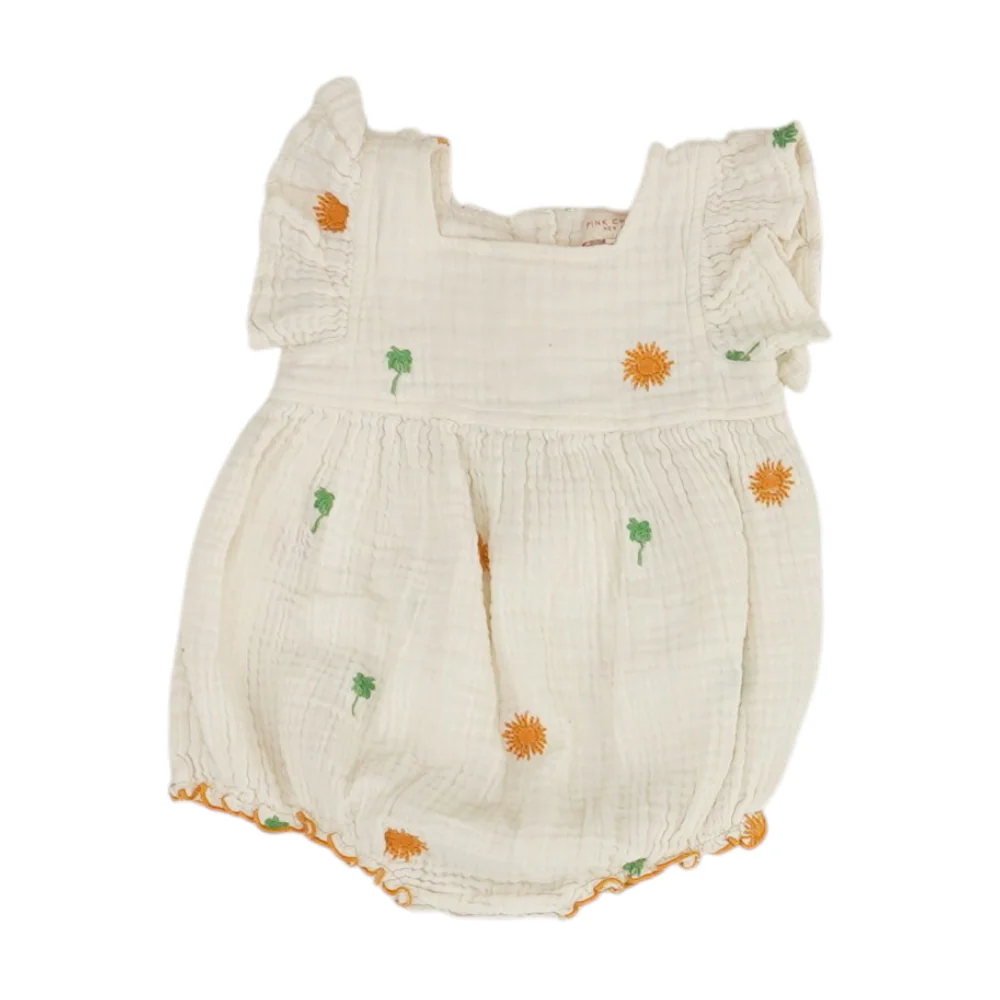 Cream Graphic Sleeveless One-Piece