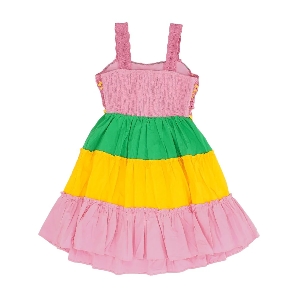Pink Color Block Midi Dress - Image 2