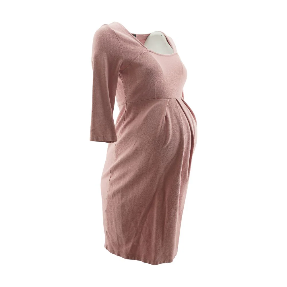 Pink Midi Maternity Dress - Image 2