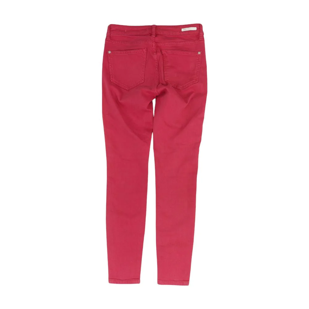 Pink Solid Mid Rise Skinny Leg Jeans - Image 2