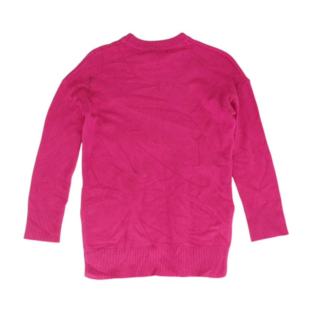 Pink Solid Pullover Sweater - Image 2
